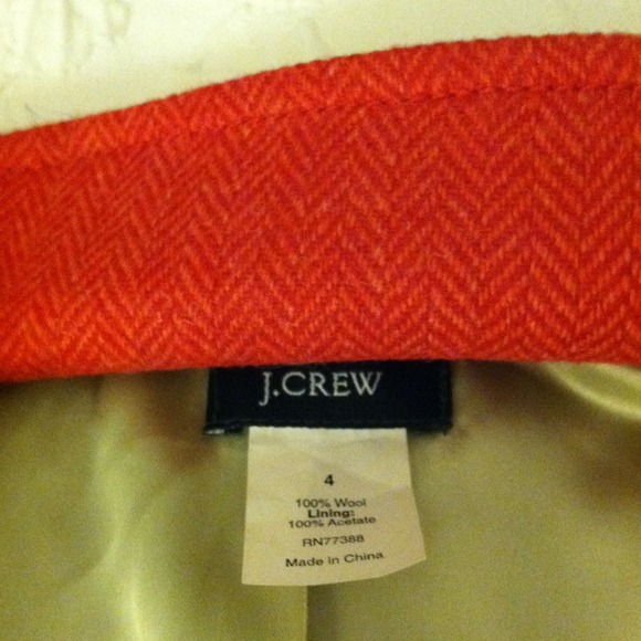 J.Crew Bright Coral Herringbone Wool Blazer - Picture 4 of 4