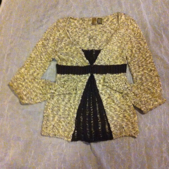 Brown cream baby doll sweater