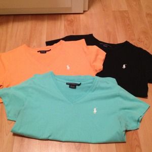 Three Polo Ralph Lauren V-neck Tees