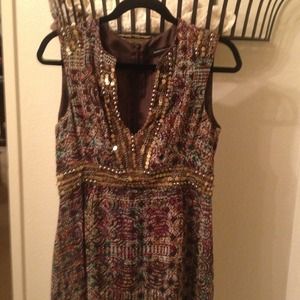 Silk dress with ornate detail