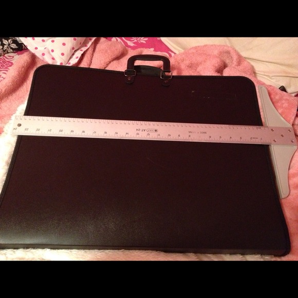 Art folder and t-square.