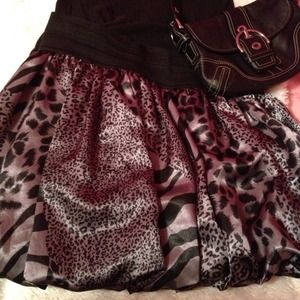 Zebra/cheetah printed skirt