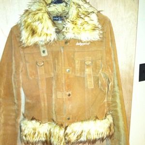 Suede & faux fur baby phat jacket