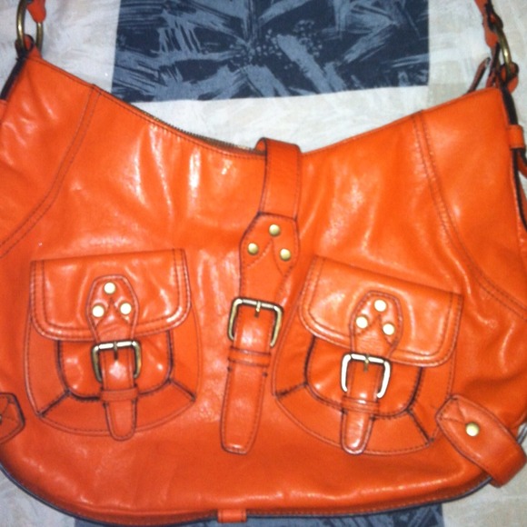 Bcbg orange leather bag