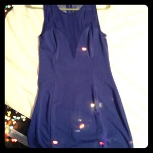 ***REDUCED***Knit & Mesh Cobalt Dress