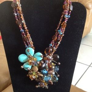 Beautiful beads and faux stone necklace