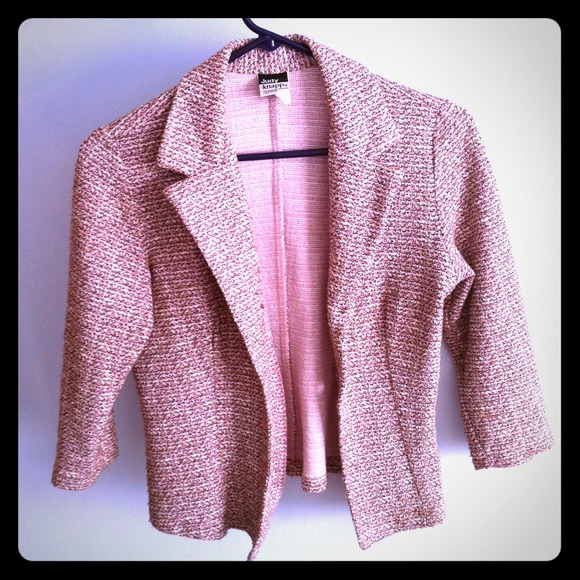 Judy Knapp Jackets & Blazers - Pink and Brown Tweed Blazer