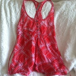 Reddish-pinkish Razor back tank