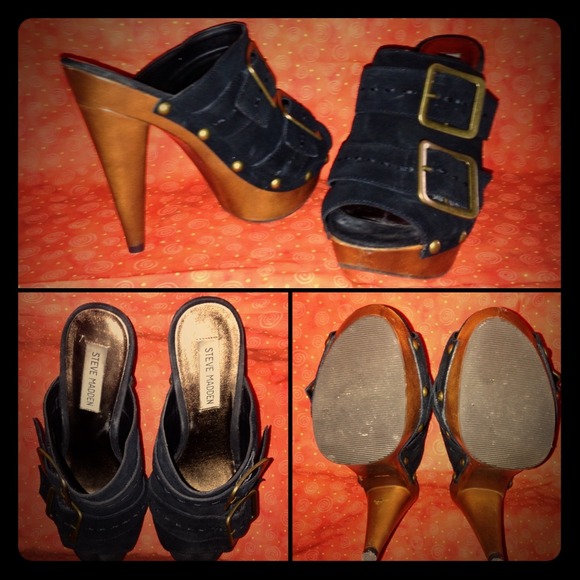 Steve Madden P-BILLII BLACK SUED 8 1/2