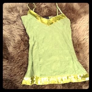 Spaghetti strapped green tank top