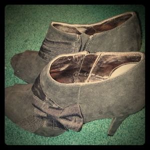 Black peep toe booties