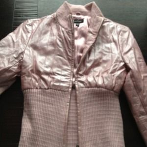 Light pink bebe leather and stretch jacket