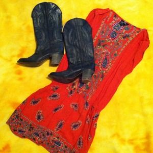 Navy blue cowboy boots