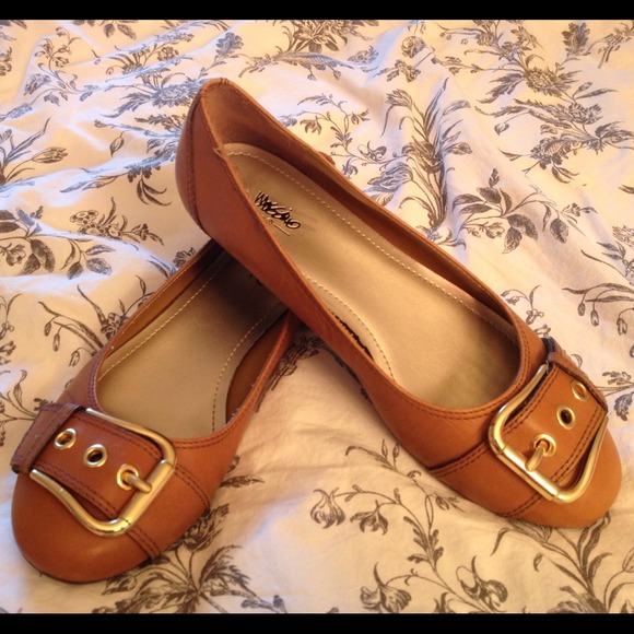 Leather Tan Flats
