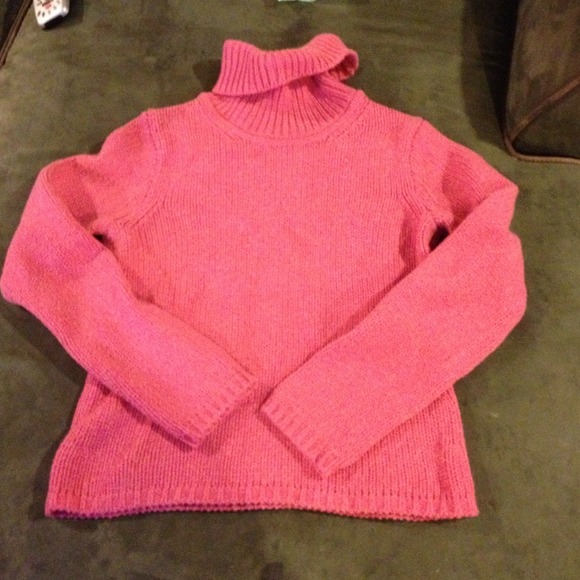 J Crew super soft turtleneck sweater;great pink; S