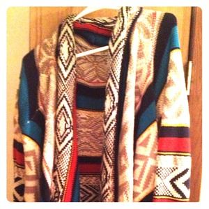 Native patterned sweater.