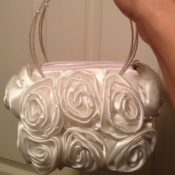 Cute white satin purse