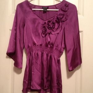 Purple satin top