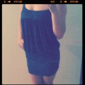Dark blue dress.