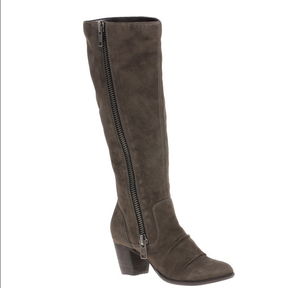 REDUCED!! ASOS KNIGHT Leather Chunky Zip Boot - Picture 1 of 3