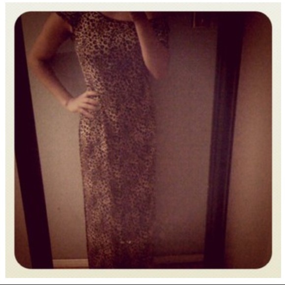 Leopard print maxi dress.