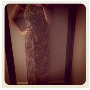 Leopard print maxi dress.