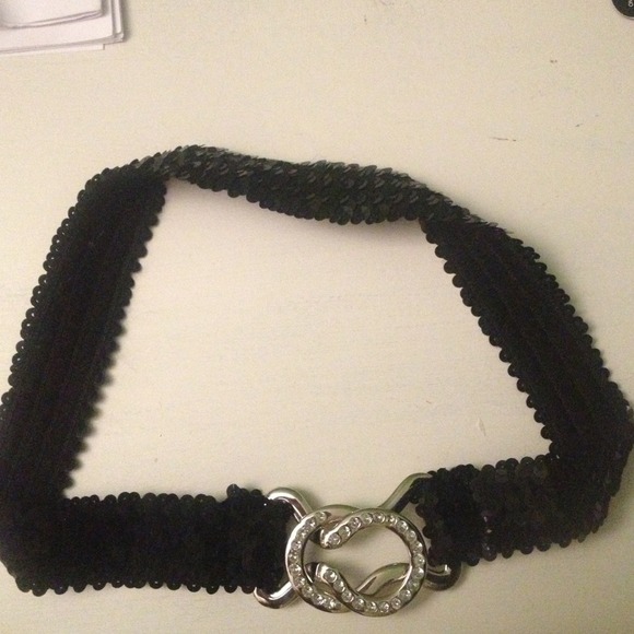 Black stretch belt sequins