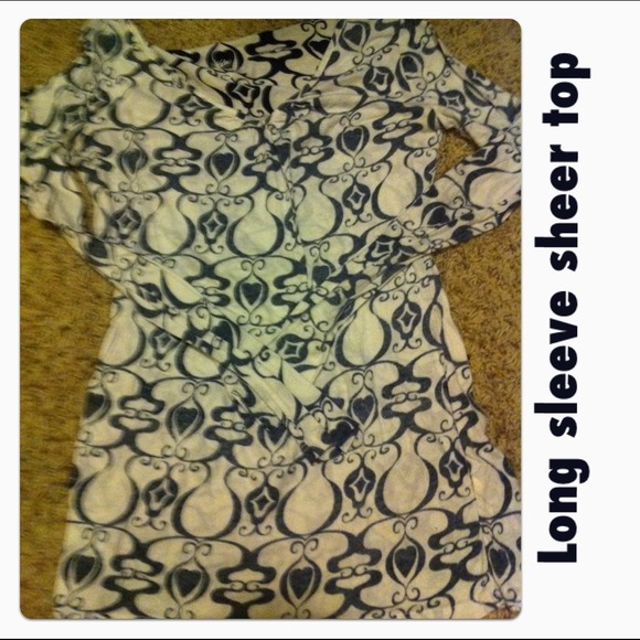 Long sleeve sheer top
