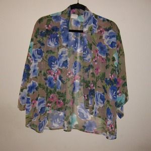 Tan Floral Kimono