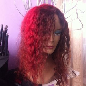 24" Indian remy full lace front Rihanna Red Wig!!