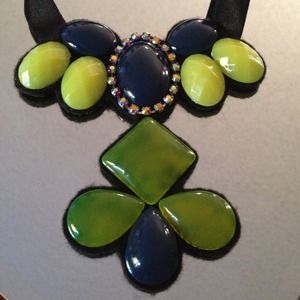 Green and royal blue maxi/statement necklace