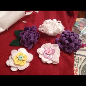 Felt flower hair accessories