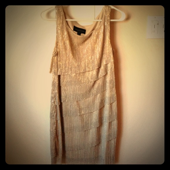 Gold fitted dress