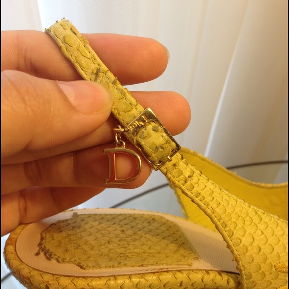 Sz 38 Christian Dior python embossed leather sling - Picture 2 of 4