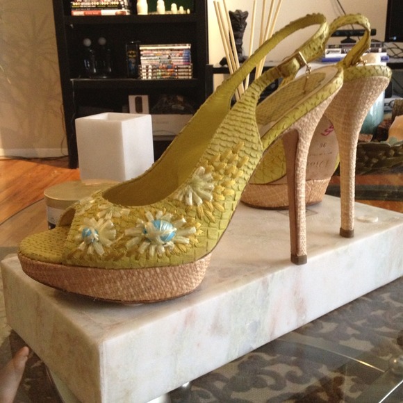 Sz 38 Christian Dior python embossed leather sling - Picture 4 of 4