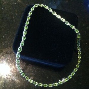 End to End Peridot/925 Silver Necklace
