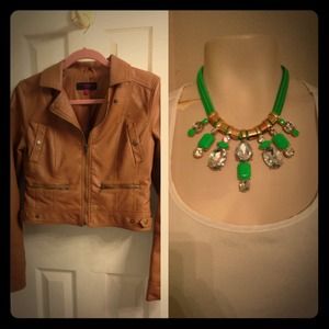 Bundle- Camel Jacket Neon Necklace