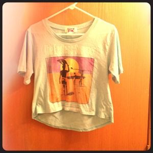 Crop tshirt. Powder blue