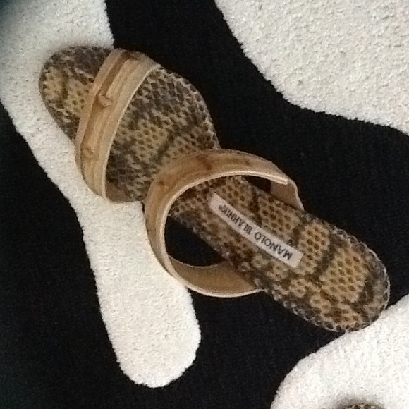Manolo Blahnik shoes Bamboo and Python high Heels - Picture 2 of 4