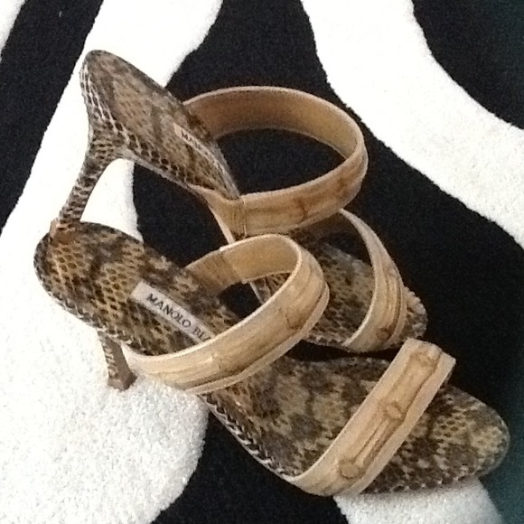 Manolo Blahnik shoes Bamboo and Python high Heels - Picture 4 of 4