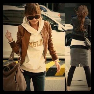 Korean Fashion Faux Leather Jacket