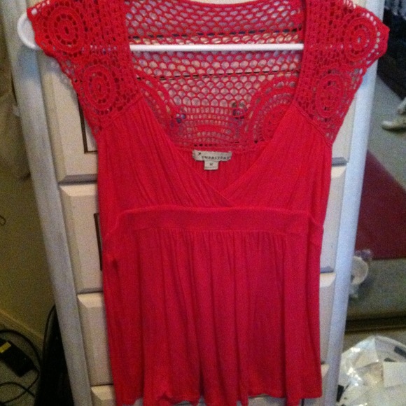 Crochet hot pink forever 21 shirt