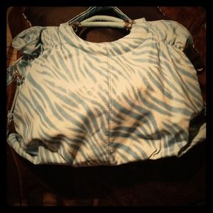 Modern Fashion baby blue tiger stipe handbag