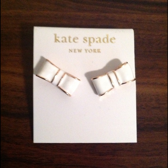White Kate spade bow earrings