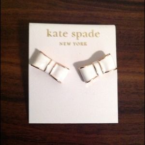 White Kate spade bow earrings