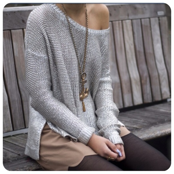 H&M Sweaters - H&M Trend Silver Oversized Metallic Sweater