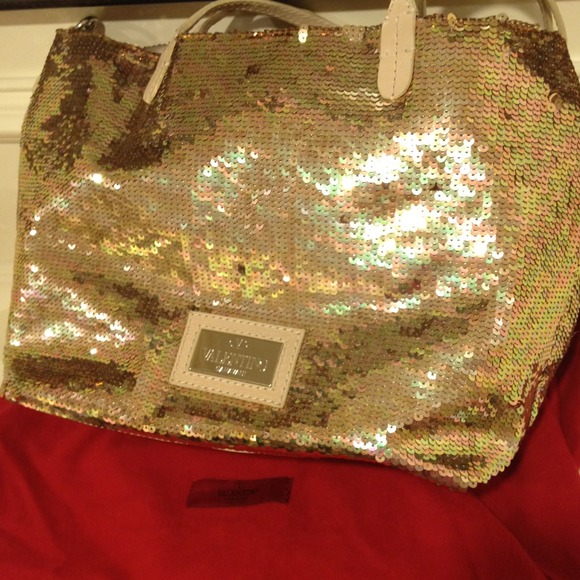 Authentic Valentino Shiny Napa Rose Bag - Picture 3 of 4
