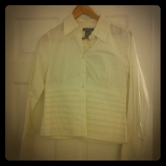 White detailed button down - great for work!