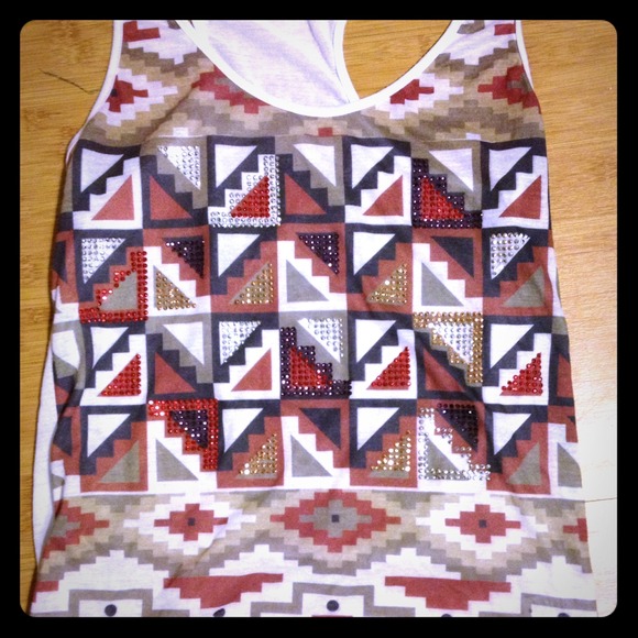 Indian print tight fitting tank - Picture 1 of 1