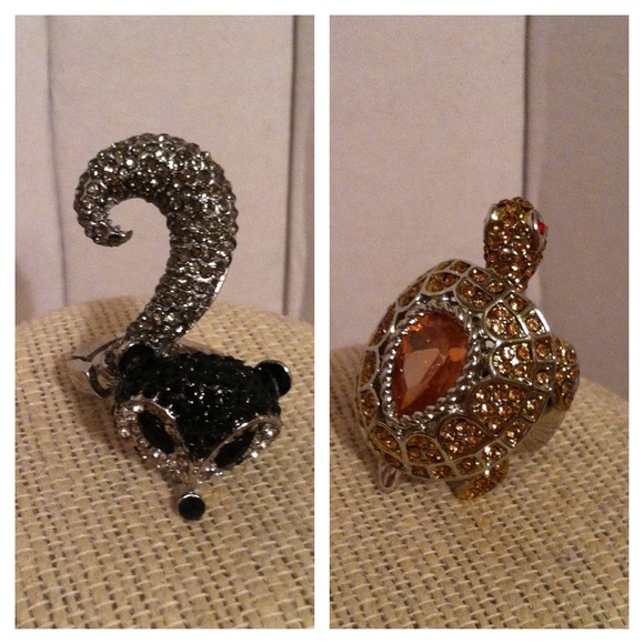 Set of 2 fun animal stretchy rings. - Picture 1 of 1
